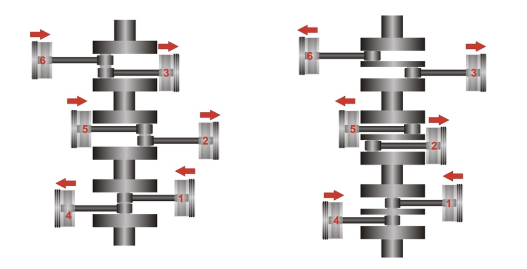 Left is V6, right is flat-six