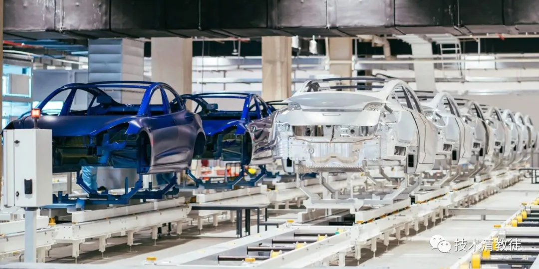 Tesla Model 3 production line, painting line