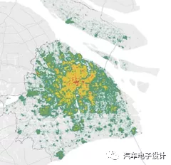 The New Energy Vehicles in Shanghai are all concentrated in the usage area (including people who need to commute to the main road during the day)