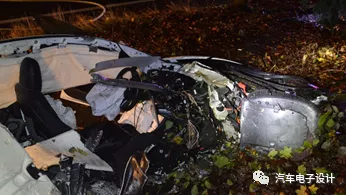 Model 3 wreckage after the accident