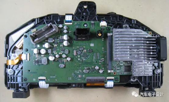 Internal photo of Audi's LCD instrument panel, shown below after disassembly