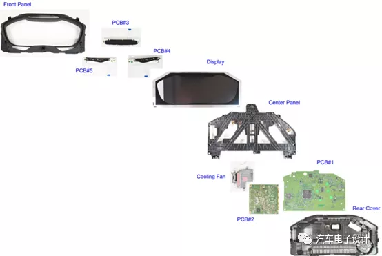 Disassembled components of the LCD instrument panel