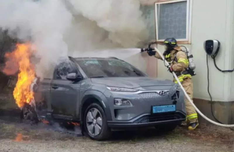 Hyundai Kona electric vehicles equipped with LG Chemical batteries frequently catch fire