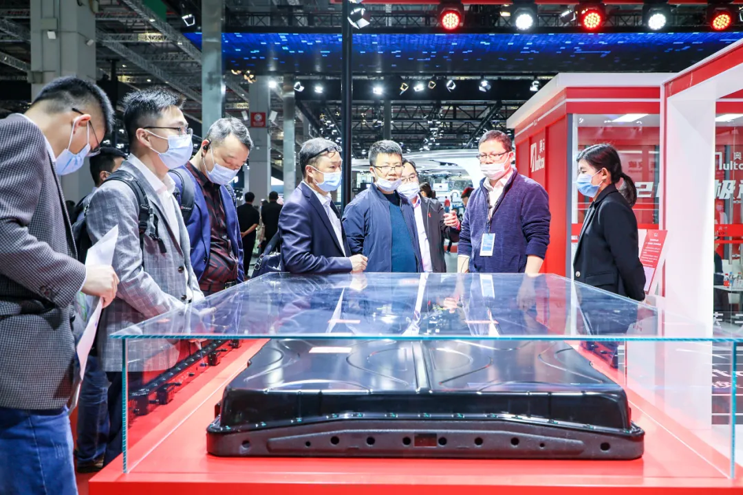 Battery pack for battery exchange exhibited by Audong during the Shanghai Auto Show