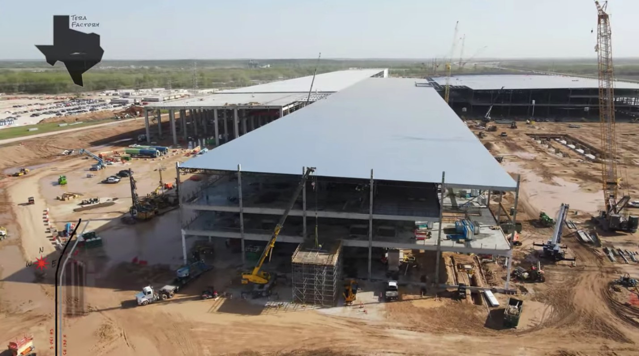 Tesla's Gigafactory construction site in Austin, Texas