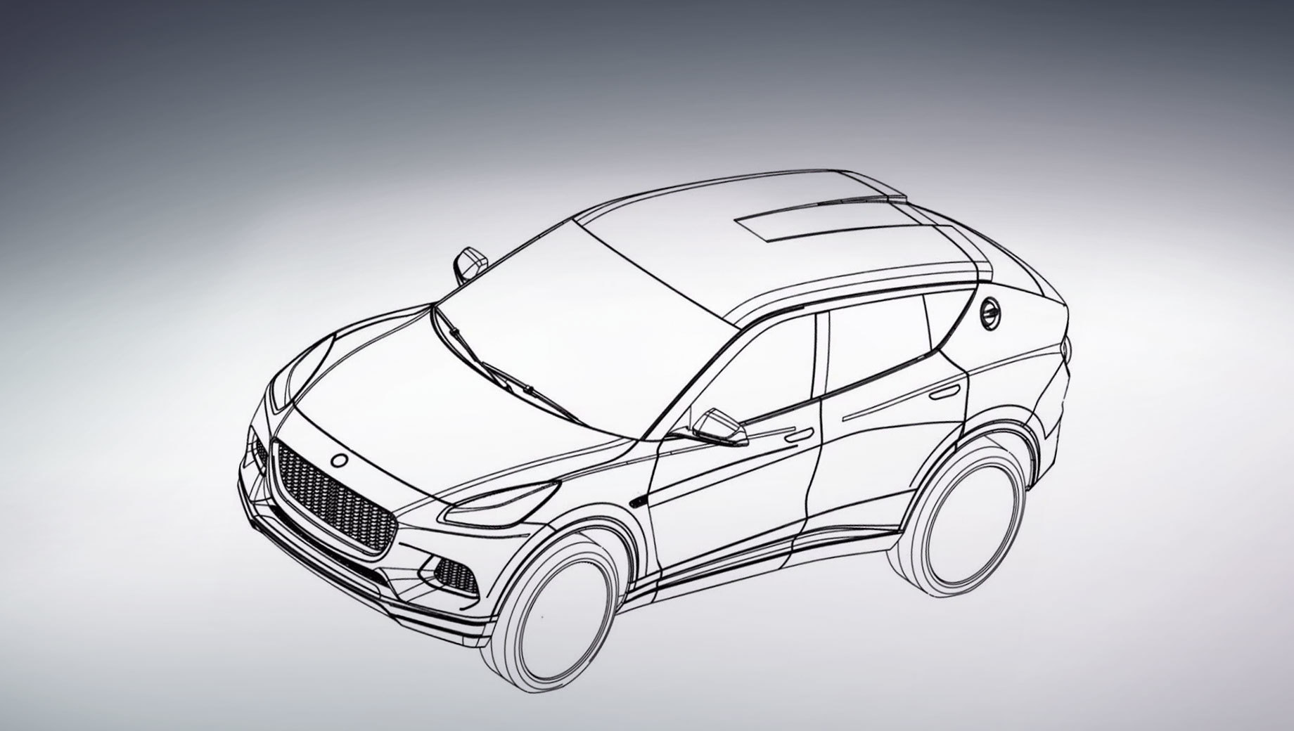 The Lotus pure electric SUV, a suspected patent drawing.