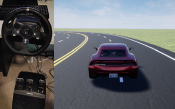 Figure 3 Driving controller and environment rendering in Unreal Engine for human demonstration