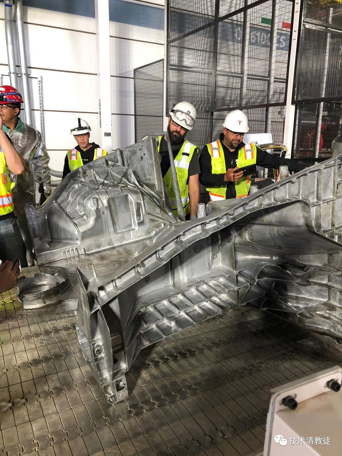 Integrated front body in the Tesla Gigafactory in Texas