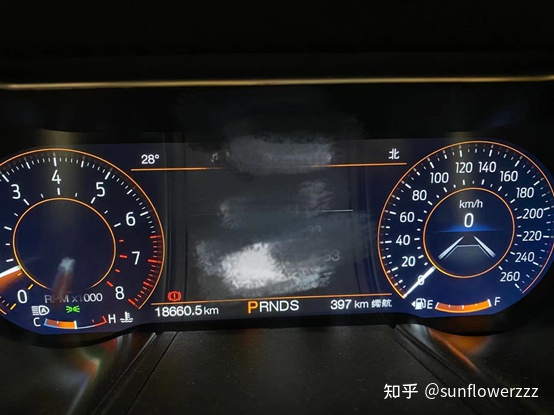 The maximum mileage shown on the full fuel gauge is 397 kilometers, which is really honest, right?