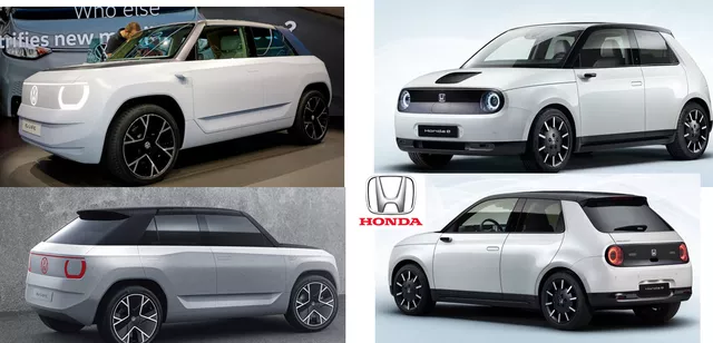 Figure 1 Comparison of the exterior between Volkswagen ID Life and Honda-e