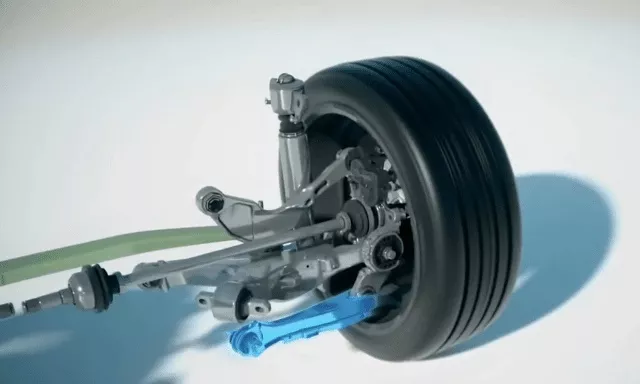 SPA, trapezoidal multi-link, but uses a large bushing instead of integral link for freedom