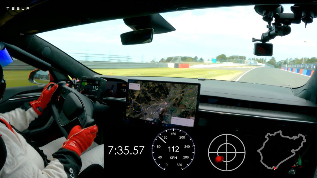 Tesla factory achieved an official record of 7 minutes and 35 seconds on the Nurburgring using an unmodified car.