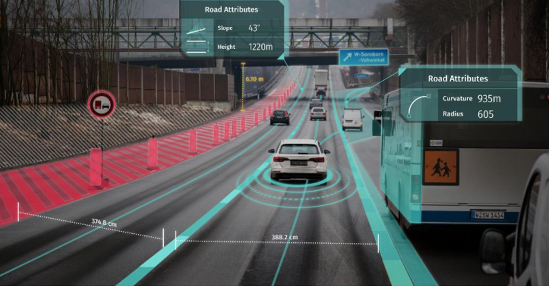 (ADAS map information demonstrated by HERE at CES)