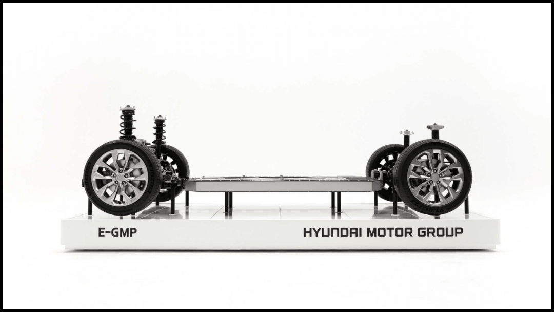 Modern E-GMP, battery pack close to the limit front and rear