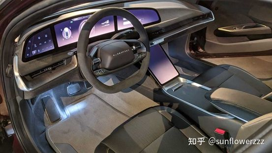 Lucid, mentioned earlier, cleverly integrates the highly technological screen into the emphasizing luxurious and comfortable cabin