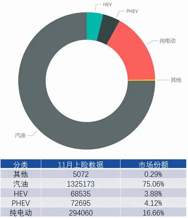 ▲Figure 1: Overview of the penetration rate for the Chinese market in November