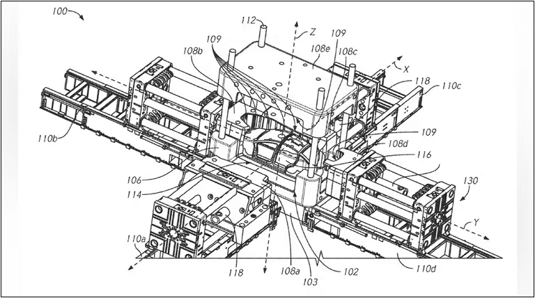 Tesla's giant casting, the terrifying four-sided compression, note that the middle product is a complete car body