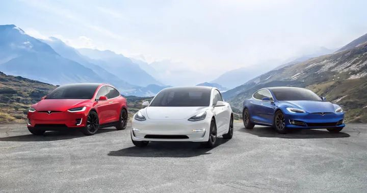 Tesla Model S parked in a parking lot