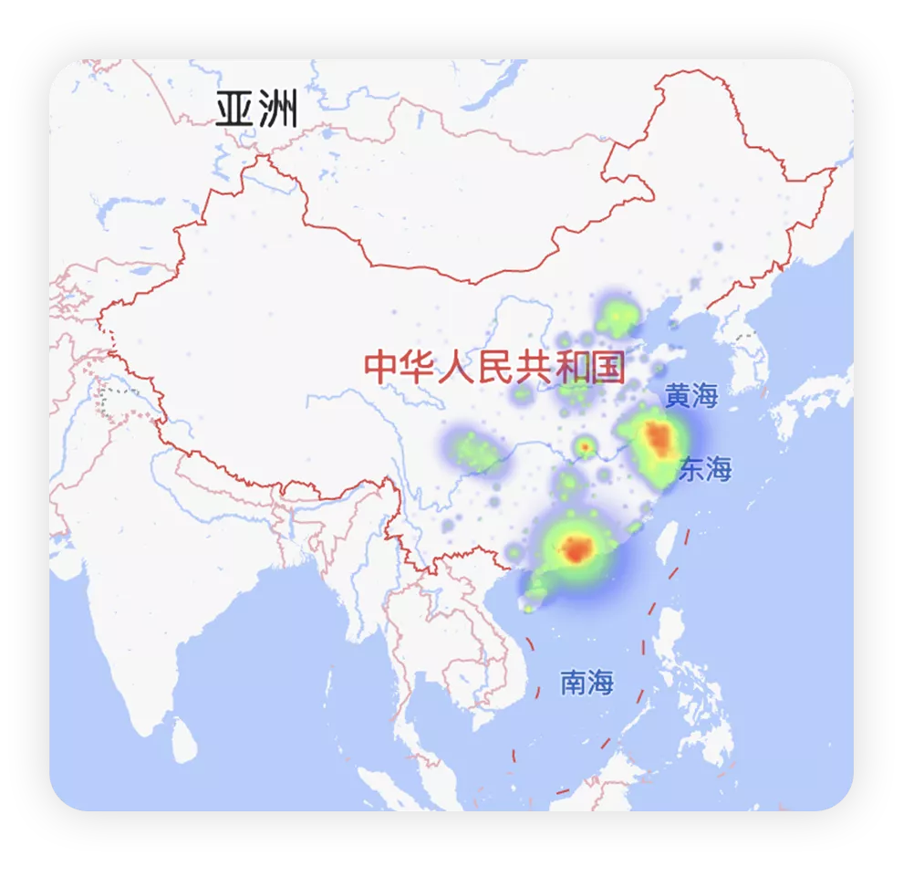 ▲Figure 5. Heatmap of the distribution of BYD's new energy vehicles