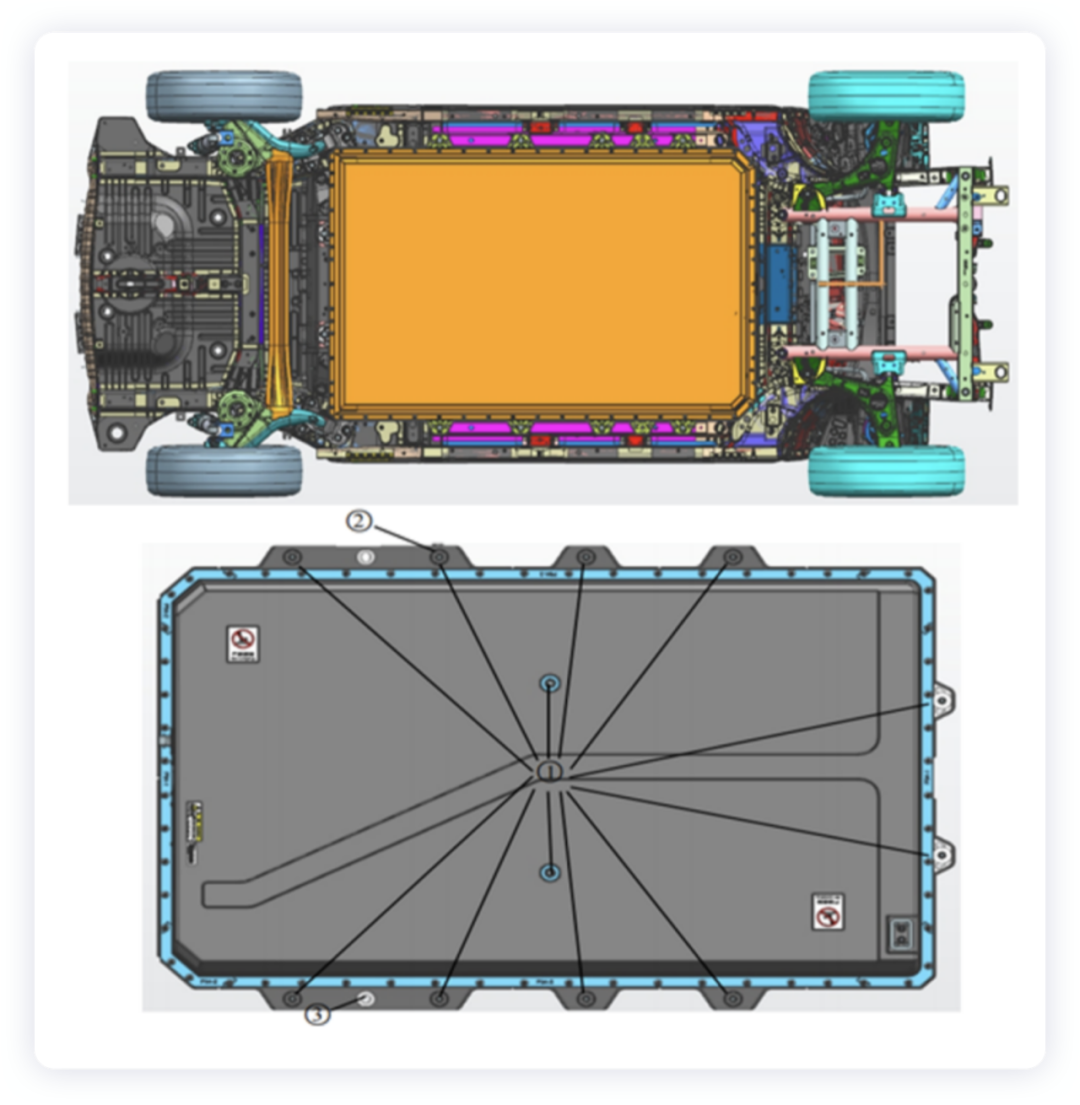 ▲Figure 2. The battery system of BYD Dolphin