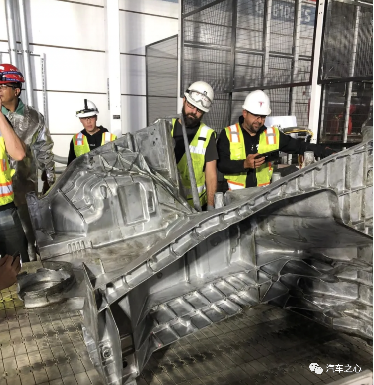 Front body of the integrated casting in the Tesla Gigafactory in Texas