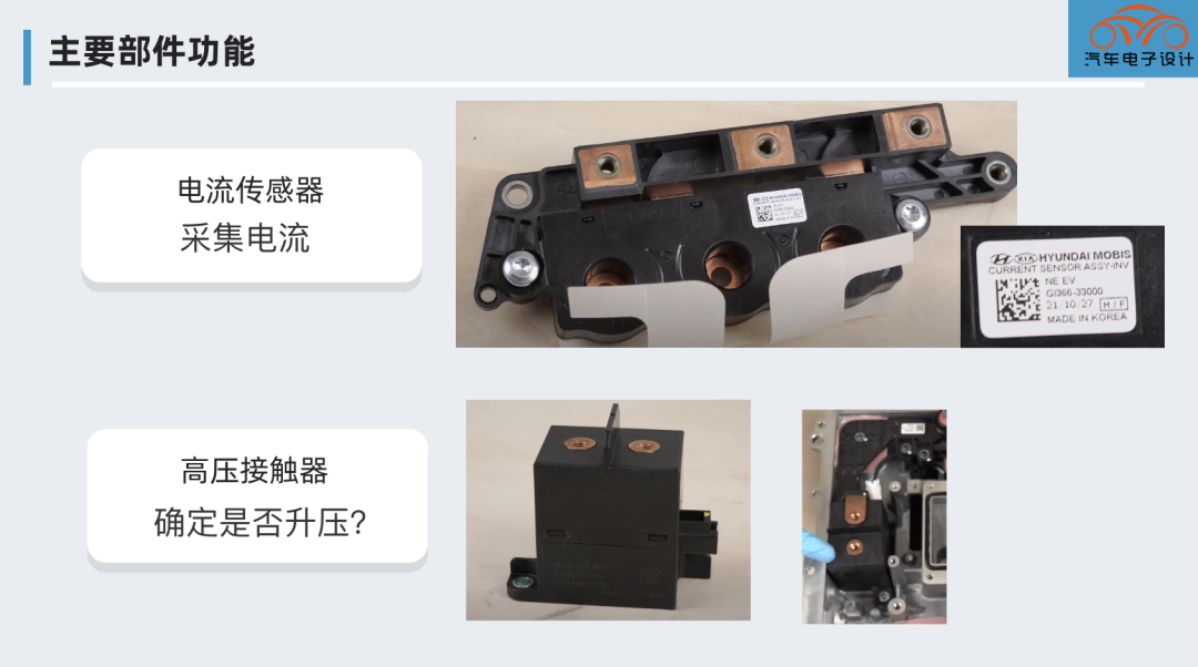 ▲Figure 4. Current sensor assembly and high-voltage contactor