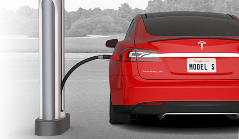 Electric vehicle Tesla.