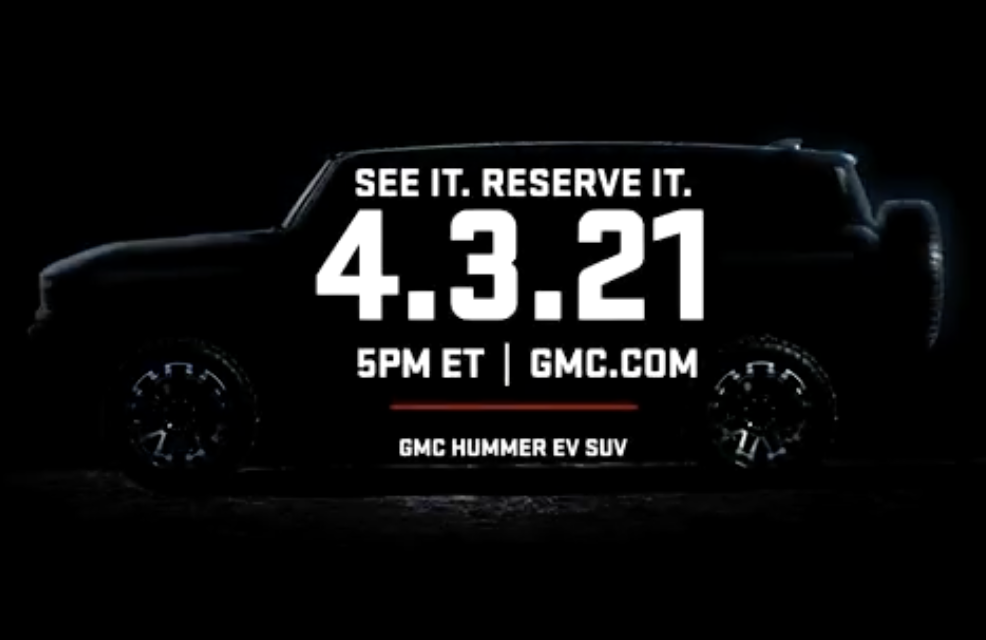 The SUV version of Hummer EV will have its global debut on April 3rd.