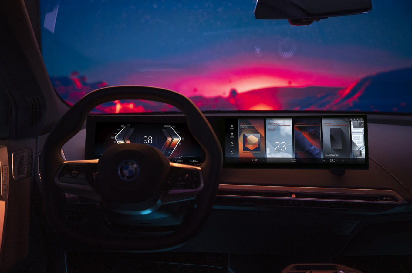 The all-new iDrive system is officially released and will be equipped in BMW iX, which will be launched this year.