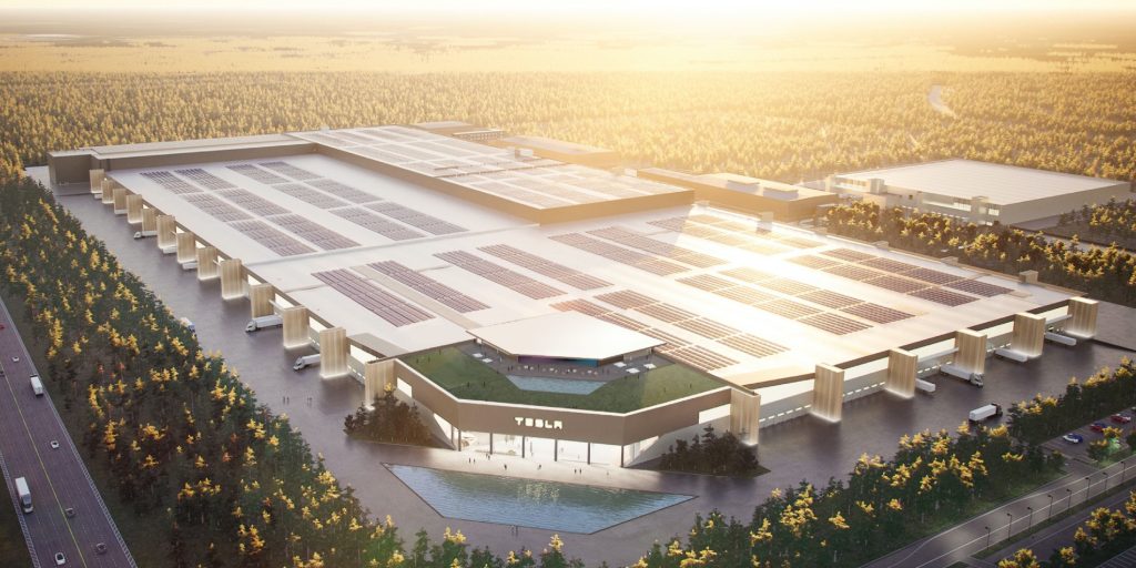 Musk revisits Tesla's Berlin Gigafactory, hoping for production to start by the end of the year.