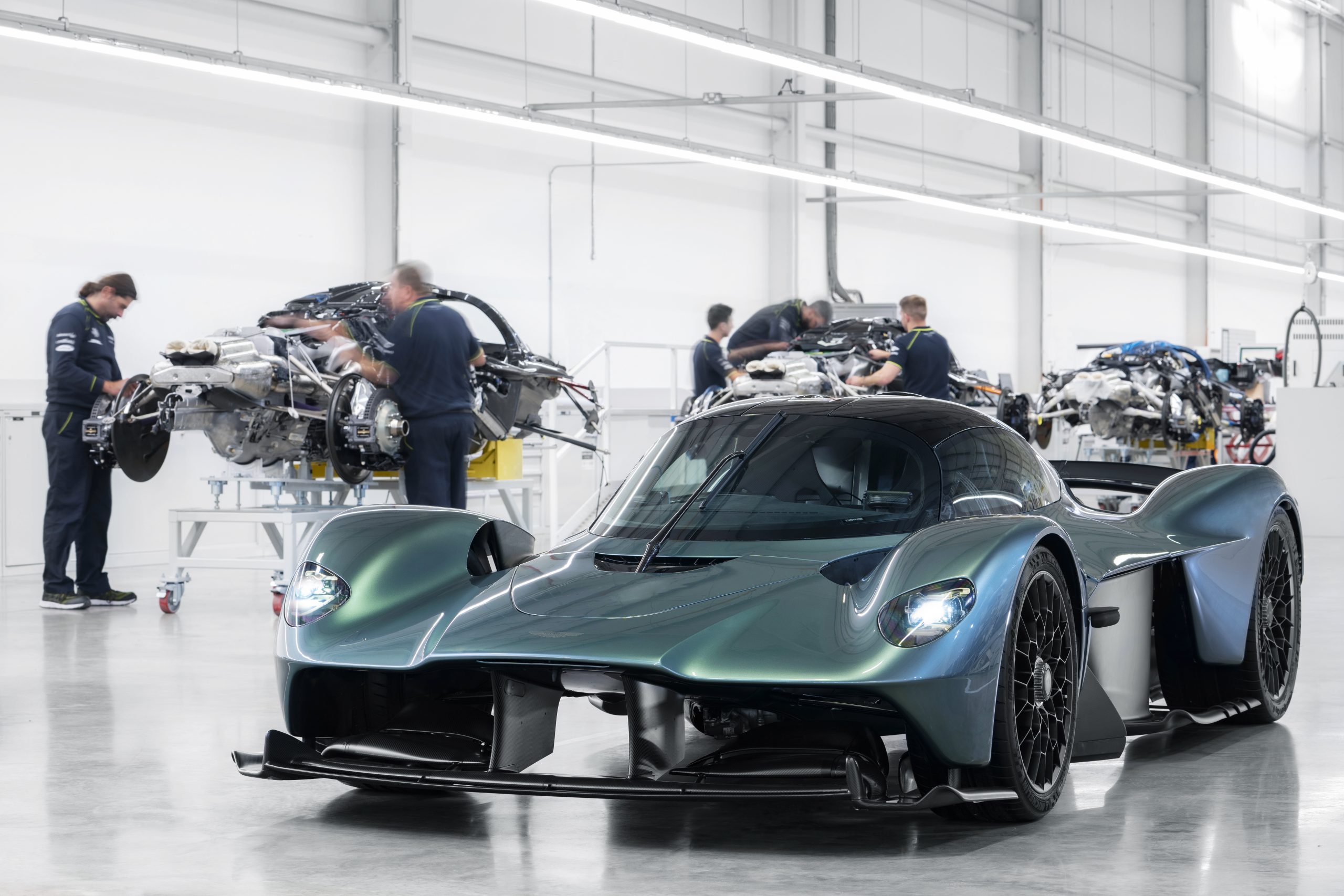 The Aston Martin Valkyrie, which is the closest road-legal car to F1 performance, has entered production.