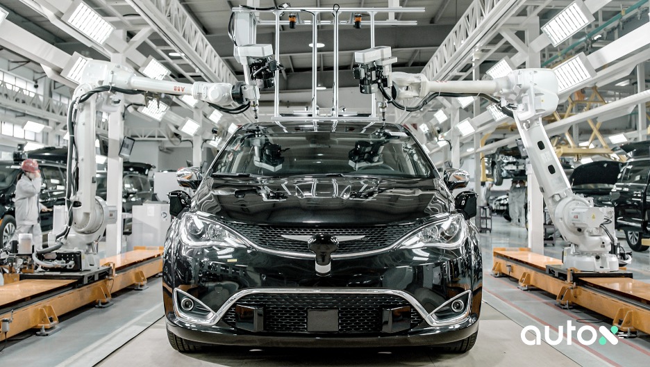 AutoX showcases its Robotaxi assembly line.