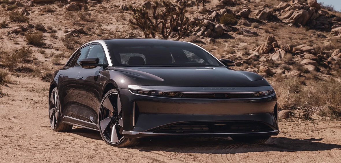 1,050 horsepower and 446 miles of EPA range, specifications announced for the Lucid Air sports model.