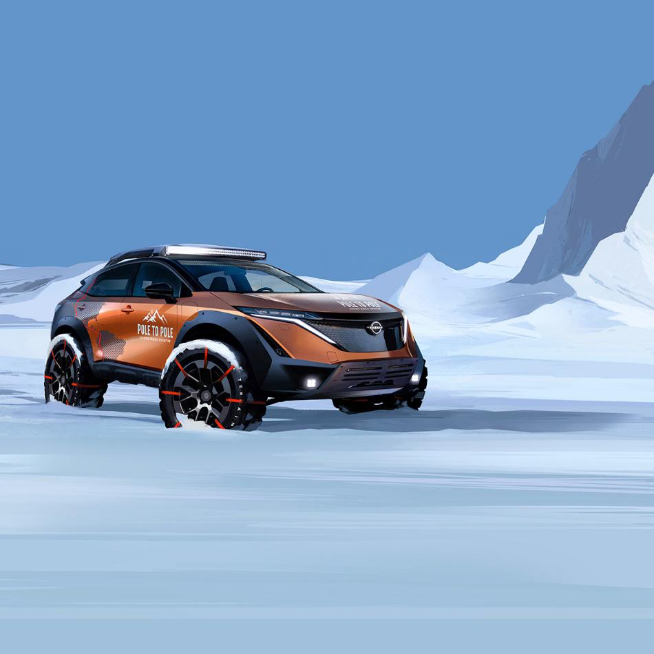 Nissan Ariya is about to embark on the world's first electric journey crossing two poles.