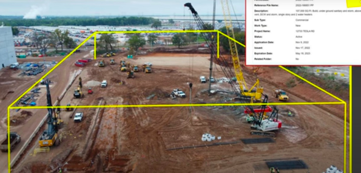 Expanding still, the latest construction scenes of Tesla's Texas factory are unveiled.
