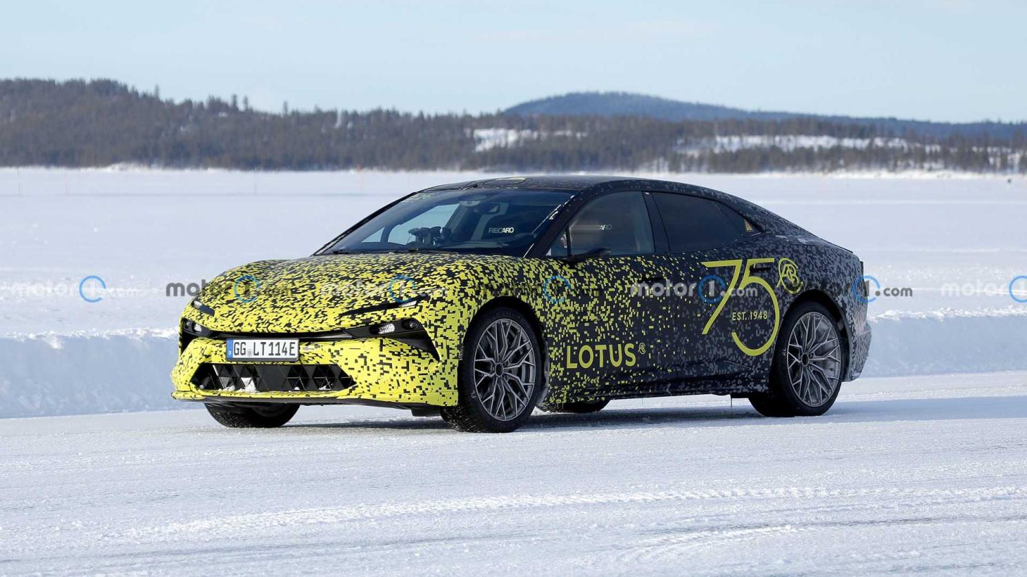 New spy shots of the Lotus Type 133, a brand-new all-electric sedan, have been leaked.