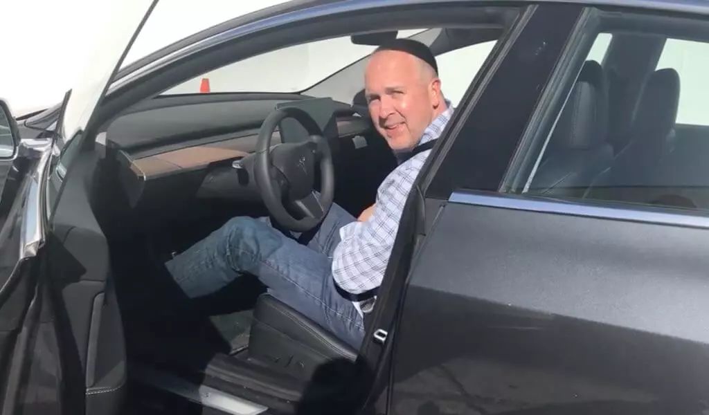 Doug Field test-driving Model 3