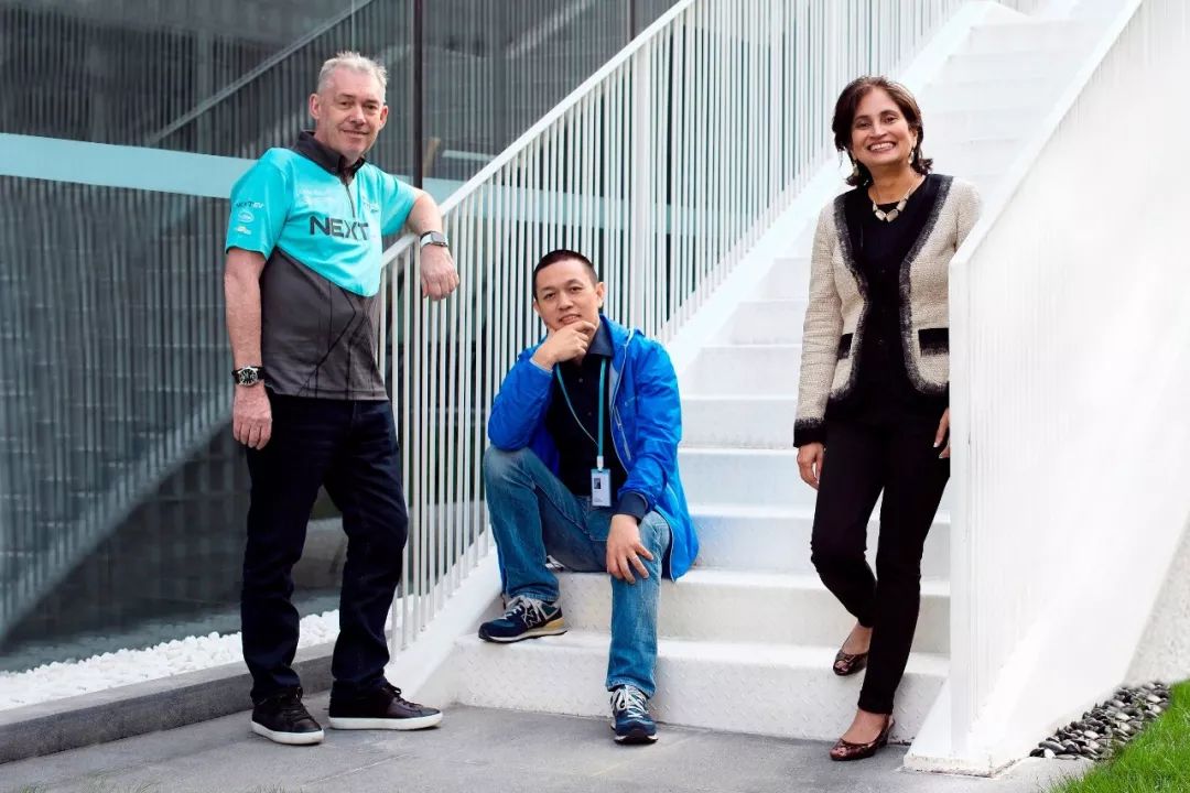 NIO North America CEO Padmasree Warrior (far right)